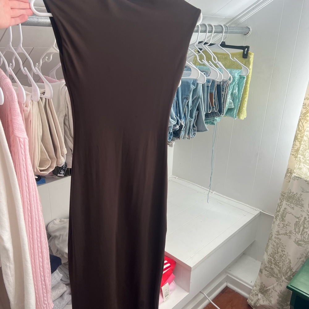 Brown midi dress!!